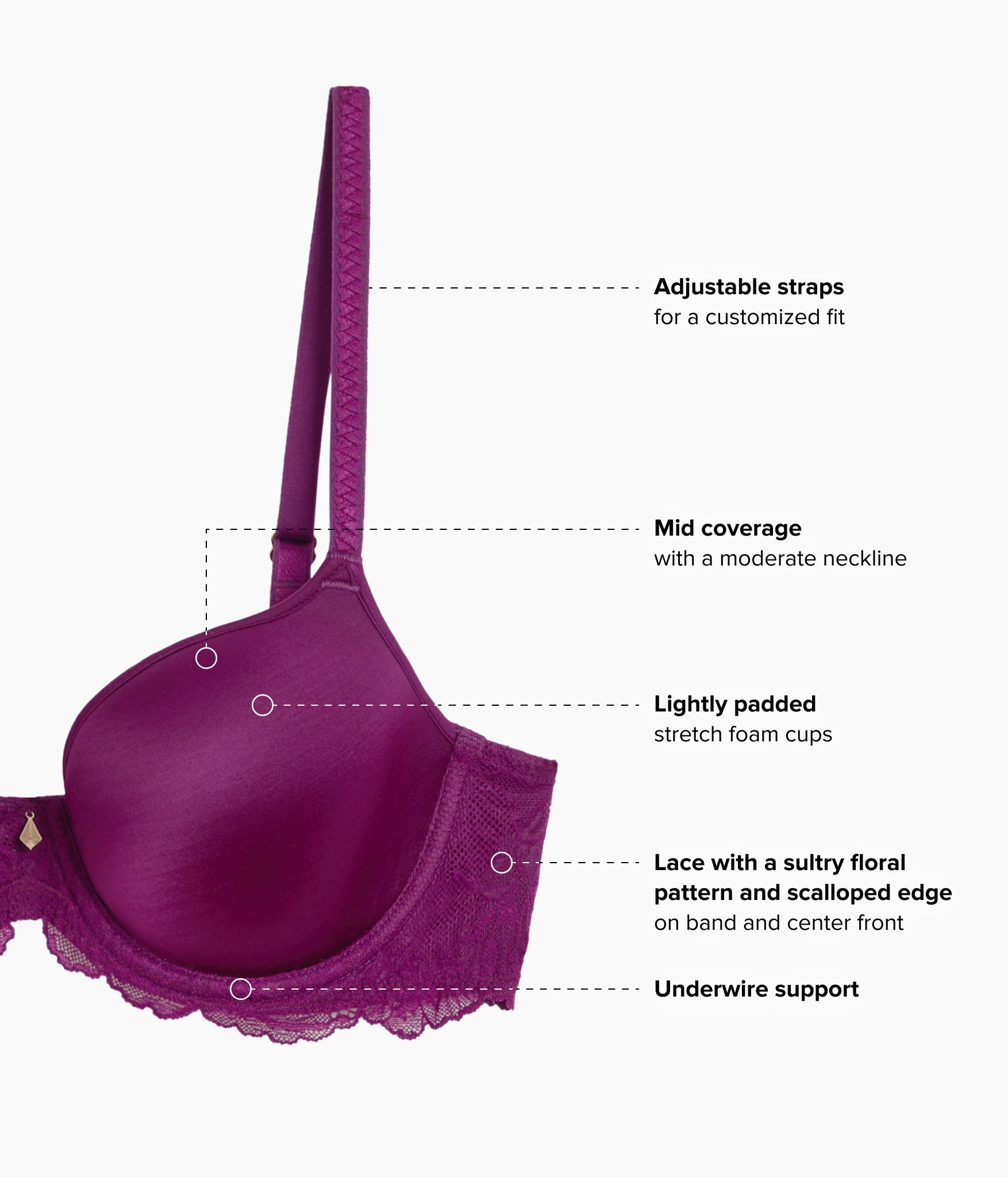 Wacoal Vivid Attraction T-Shirt Bra - Dark Purple