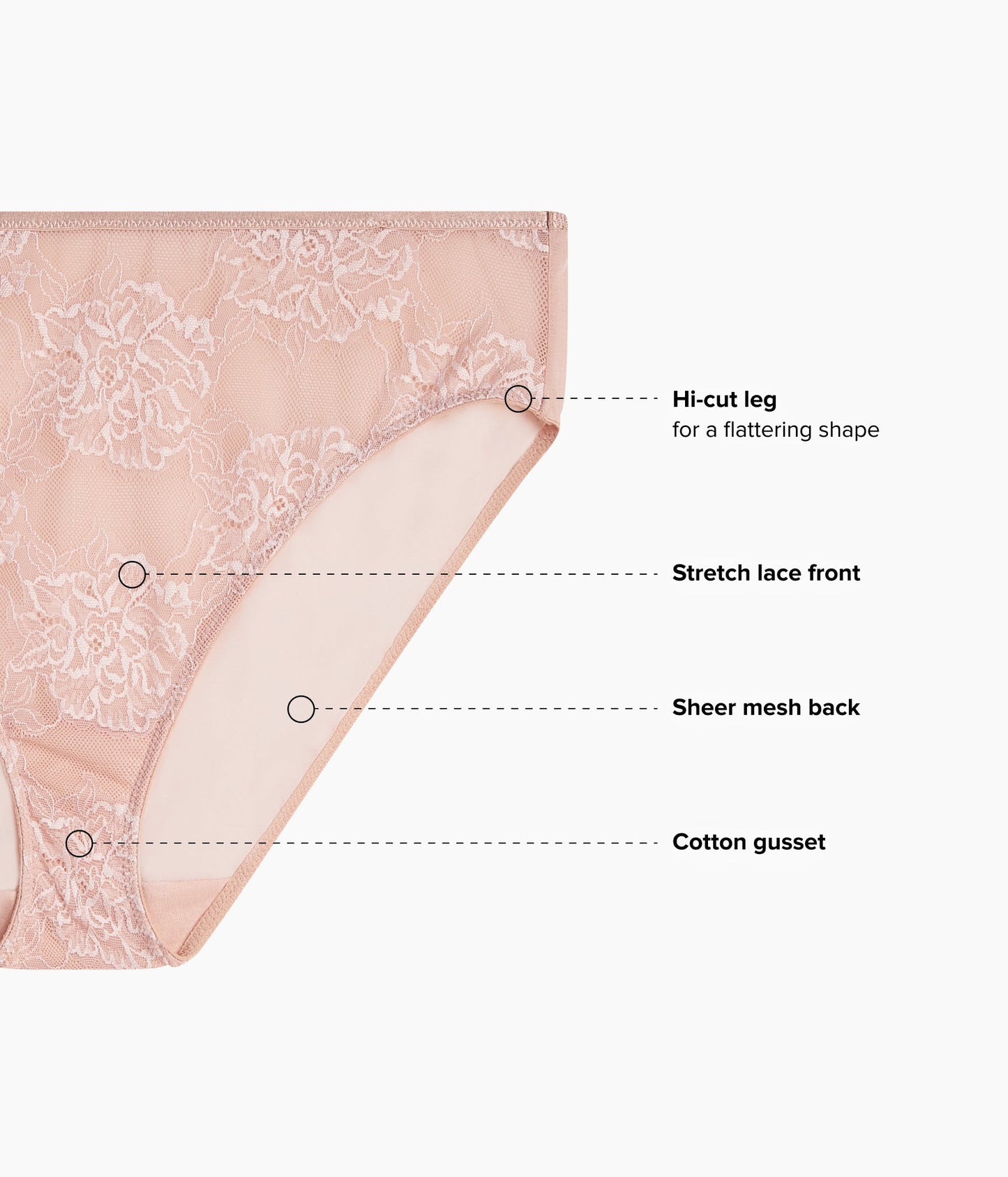 Wacoal Full Bloom Hi-Cut - Rose Dust