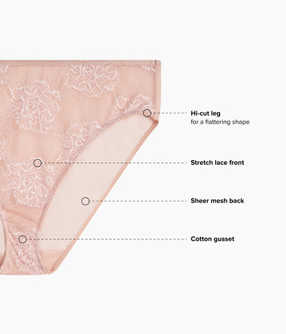 Wacoal Full Bloom Hi-Cut - Rose Dust