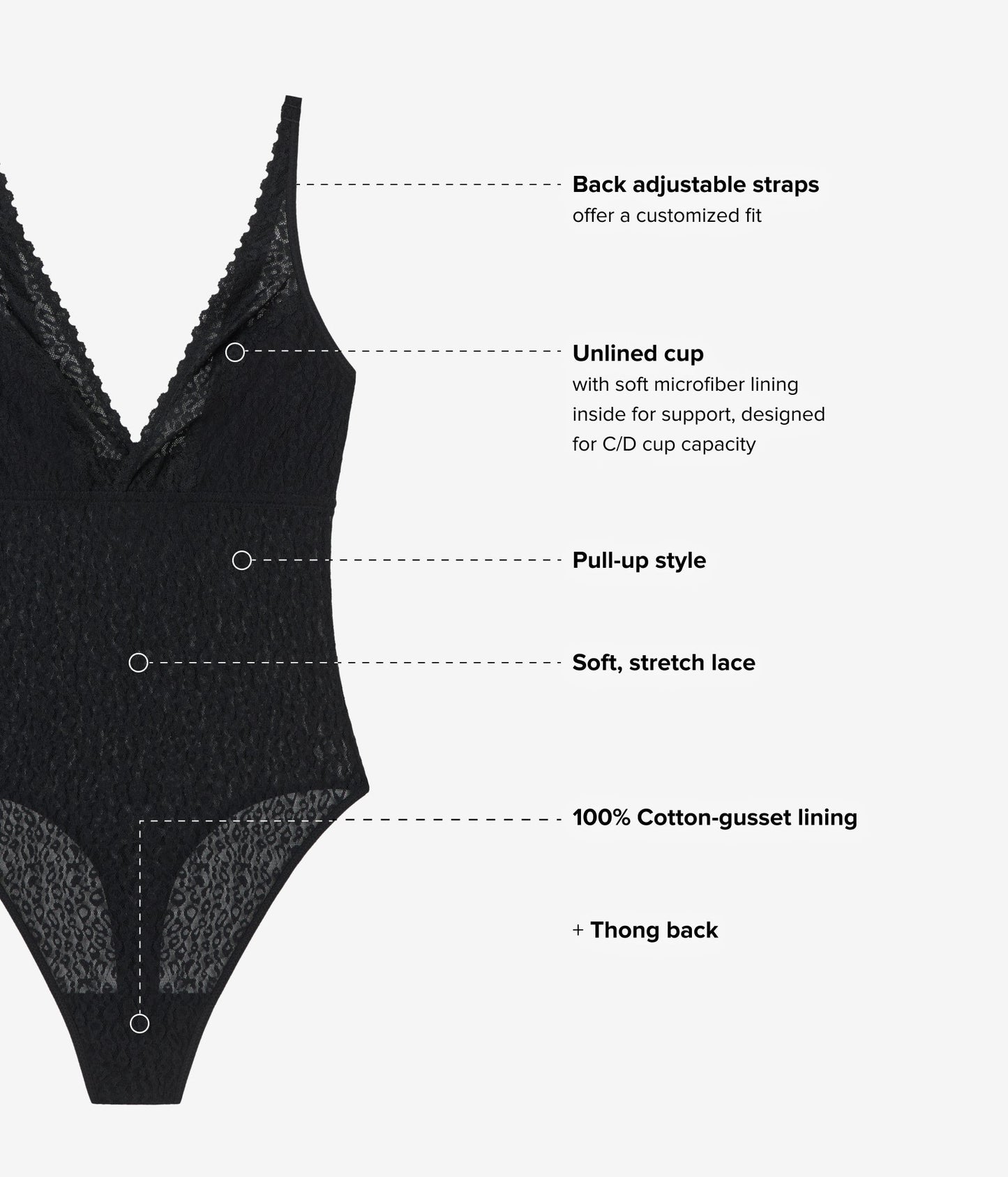 Wacoal High Bar™ Bodysuit - Black