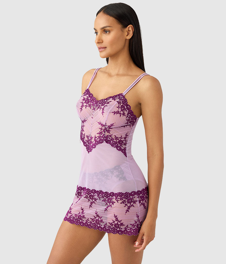 Wacoal Embrace Lace® Chemise - Lavender Sage/Dark Purple