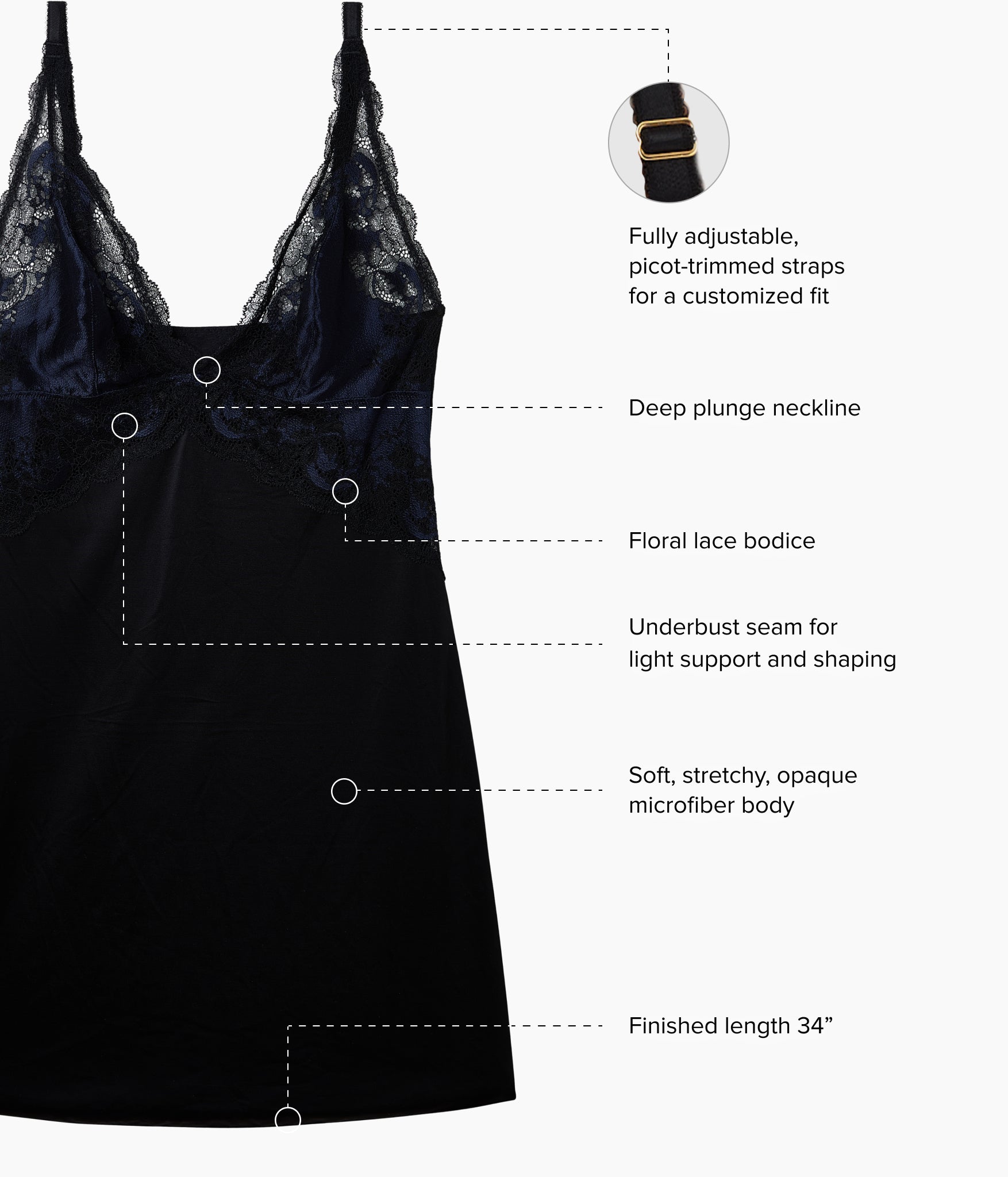 Wacoal Modern Affair Chemise - Night Sky/Black