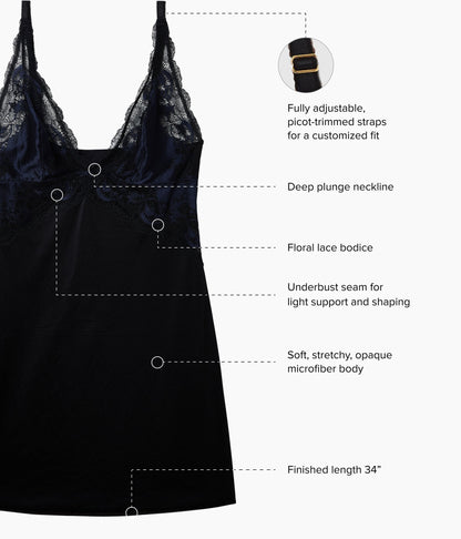 Wacoal Modern Affair Chemise - Night Sky/Black