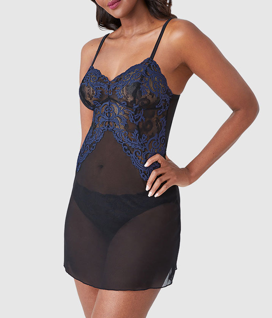 Wacoal Instant Icon® Chemise - Black/Eclipse