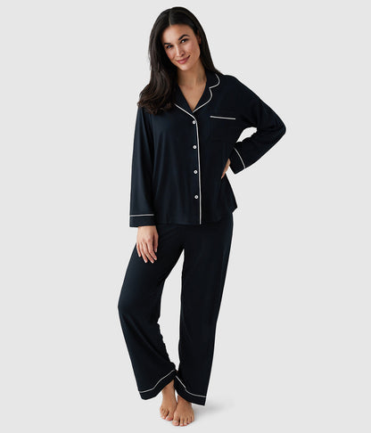 Wacoal Lease to Lounge Pajama Set - Black