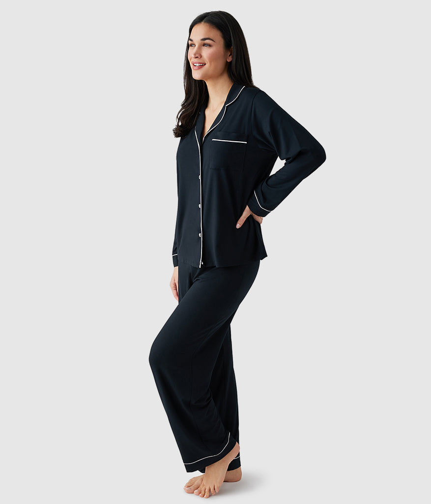 Wacoal Lease to Lounge Pajama Set - Black