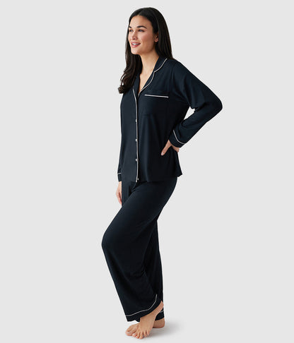 Wacoal Lease to Lounge Pajama Set - Black