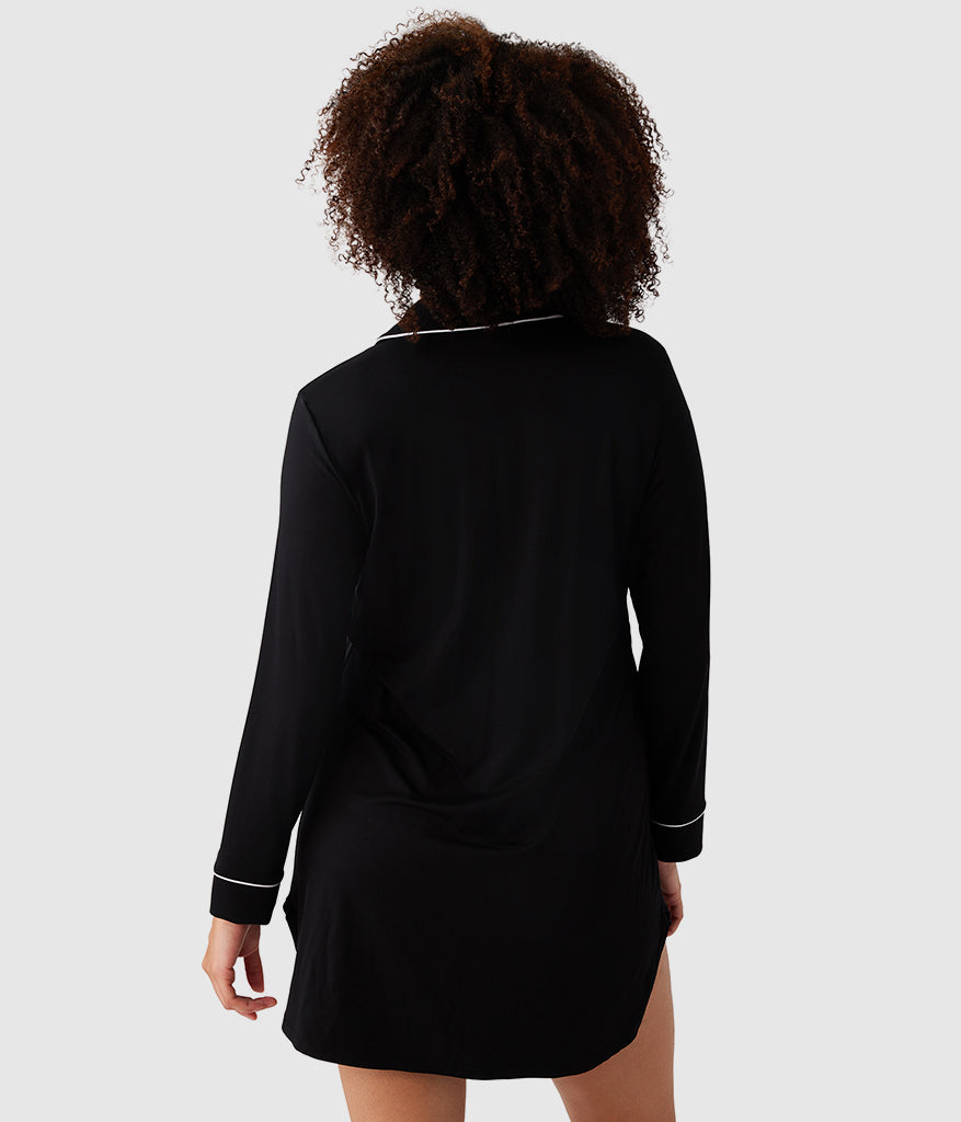 Wacoal Lease to Lounge Sleepshirt - Black