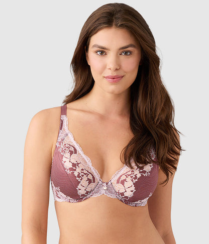 Wacoal Modern Affair Plunge Underwire Bra - Rose Brown/Cradle Pink