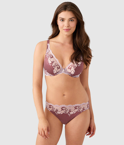 Wacoal Modern Affair Plunge Underwire Bra - Rose Brown/Cradle Pink