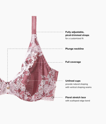 Wacoal Modern Affair Plunge Underwire Bra - Rose Brown/Cradle Pink