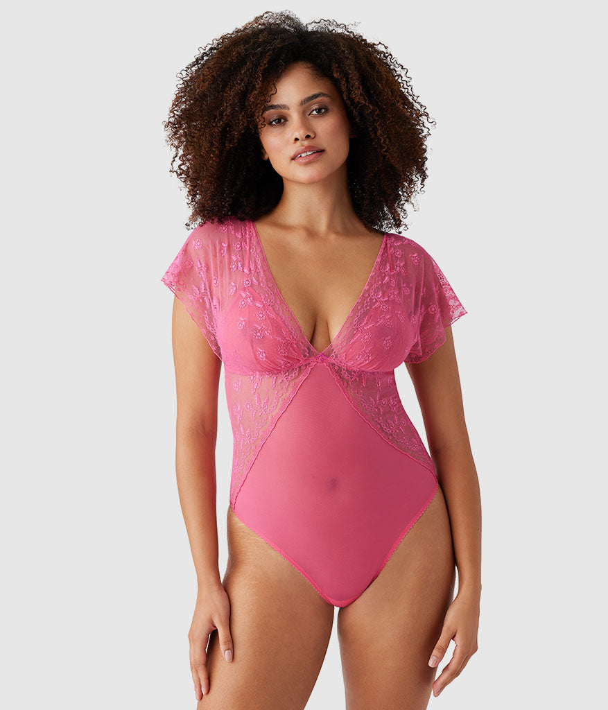 Wacoal Lifted In Luxury Bodysuit - Hot Pink