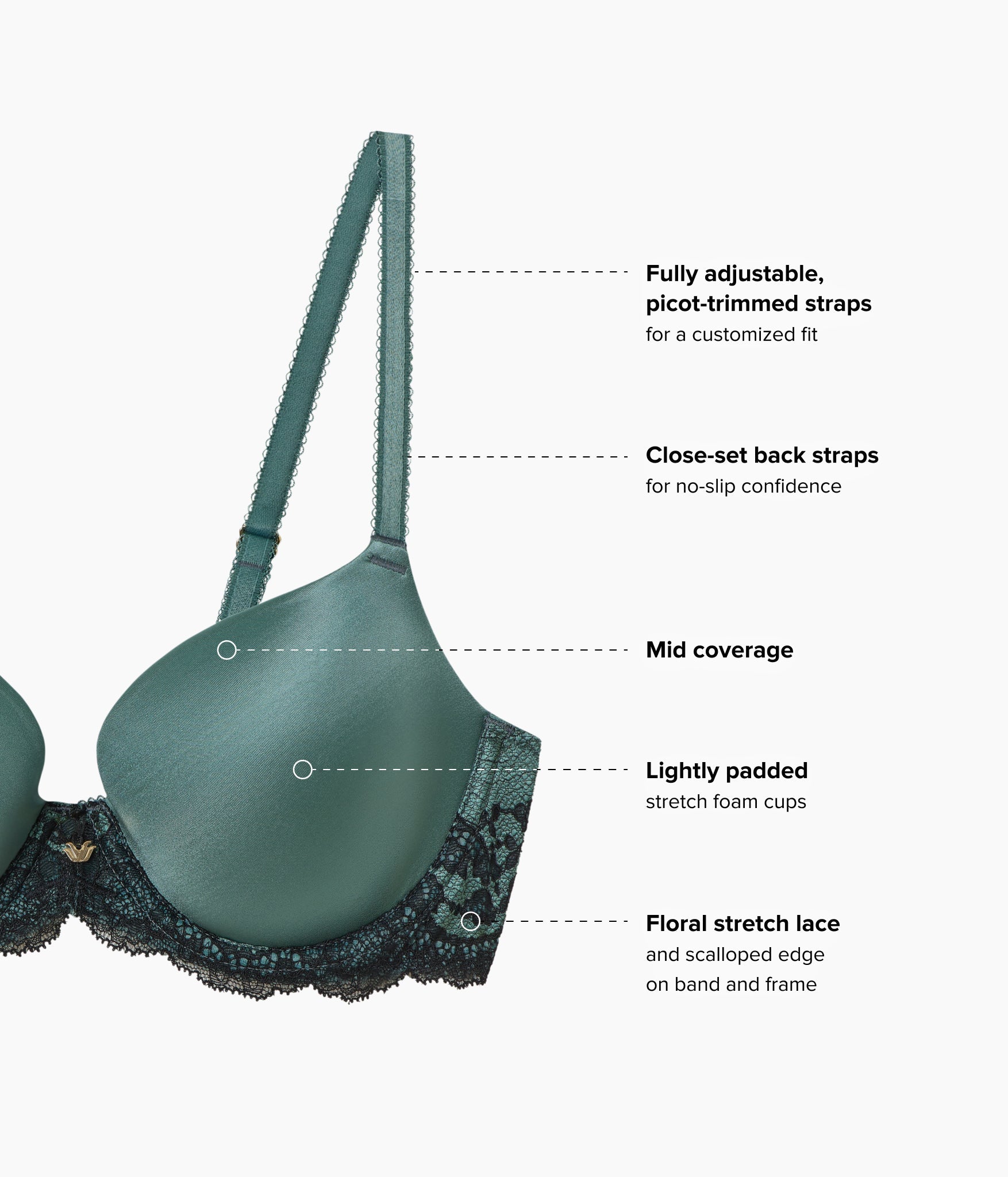 Wacoal Modern Affair T-Shirt Bra - Silver Pine/Black