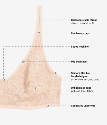 Wacoal Effortlessly Lace Underwire Bra - Au Natural