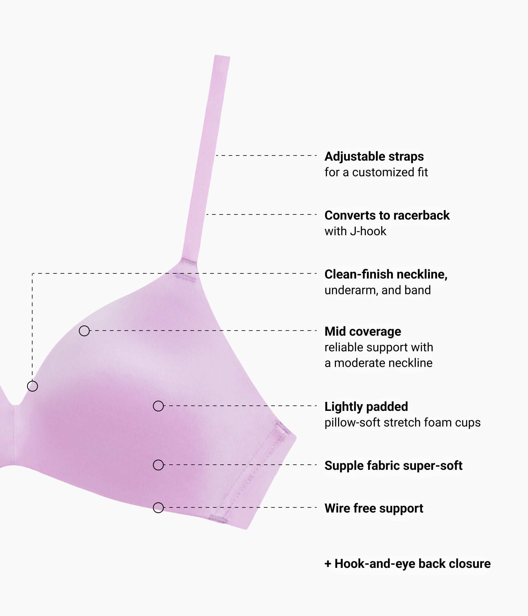 Wacoal Future Foundation Wire Free T-Shirt Bra - Smoky Grape