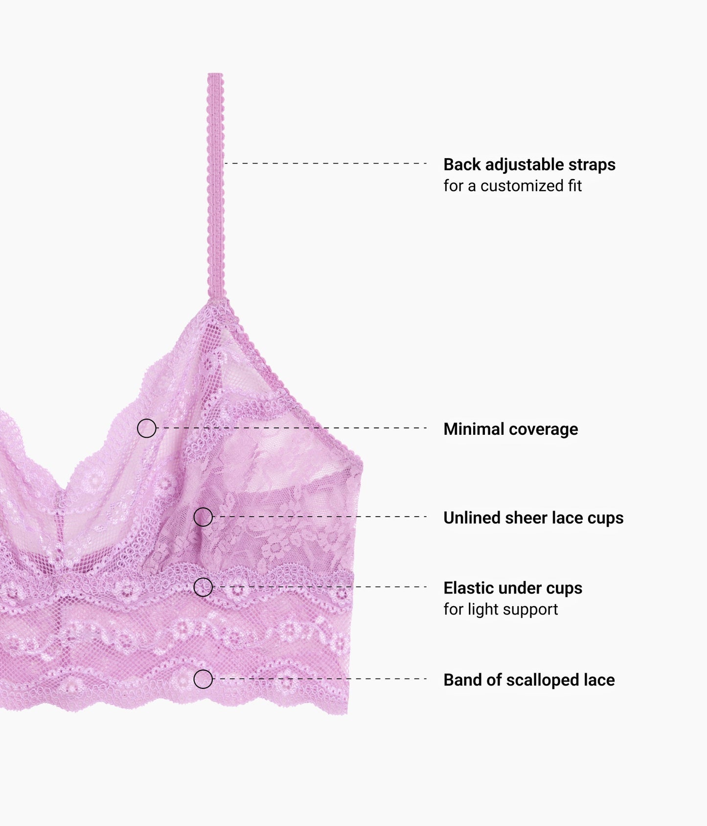 Wacoal Lace Kiss Bralette - Smoky Grape