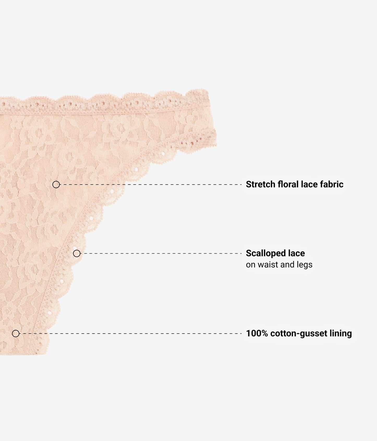 Wacoal Effortlessly Lace Thong - Au Natural