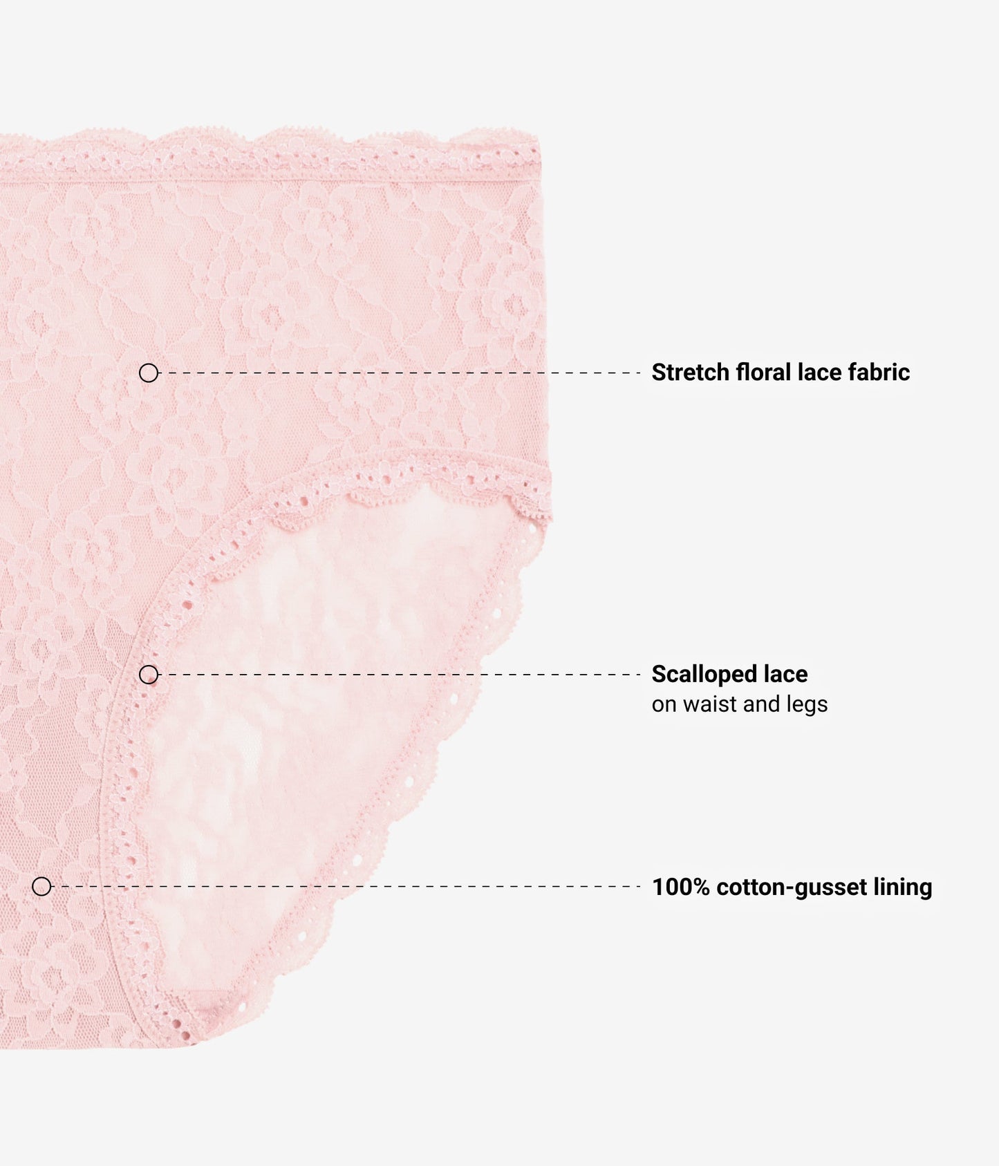 Wacoal Effortlessly Lace Hipster - Blush Pink