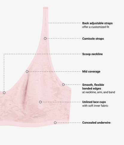 Wacoal Effortlessly Lace Underwire Bra - Blush Pink