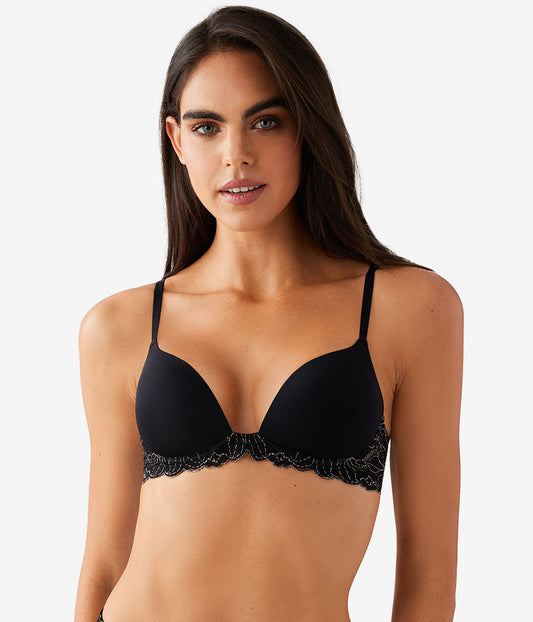 Wacoal Feeling Famous Wire Free Push Up Bra - Night/Angel Wing