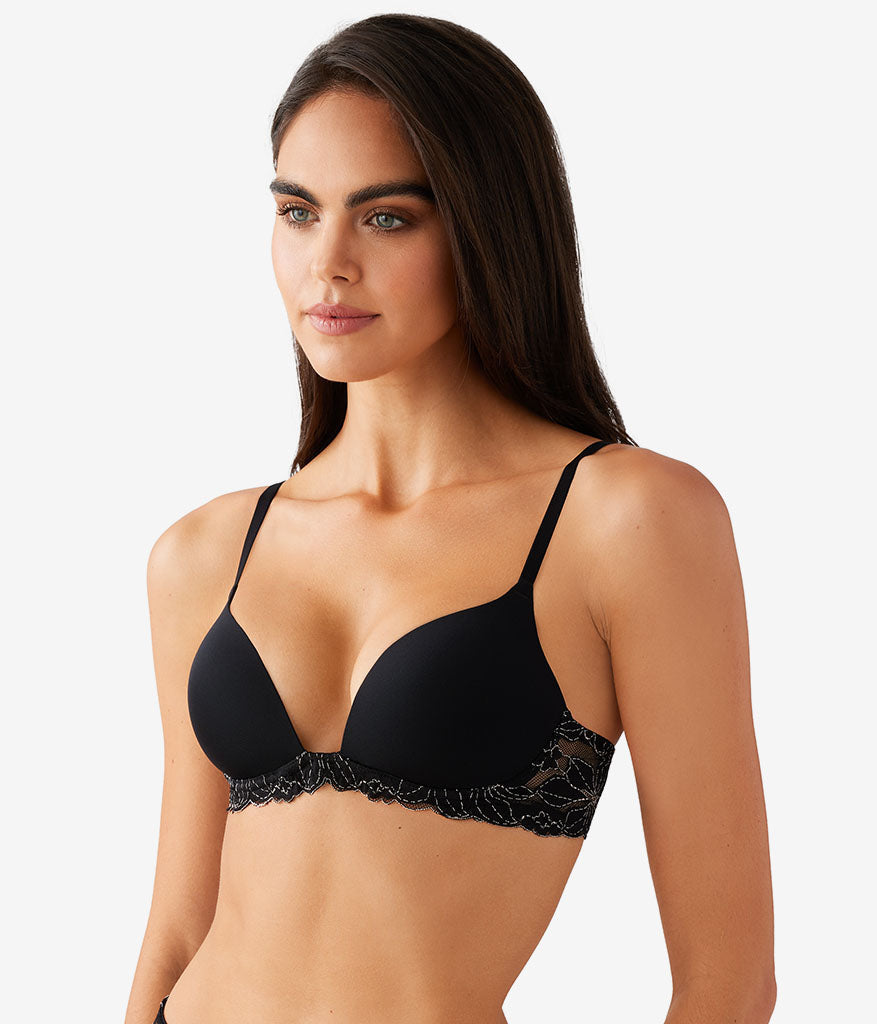 Wacoal Feeling Famous Wire Free Push Up Bra - Night/Angel Wing