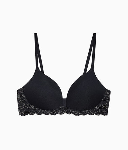 Wacoal Feeling Famous Wire Free Push Up Bra - Night/Angel Wing
