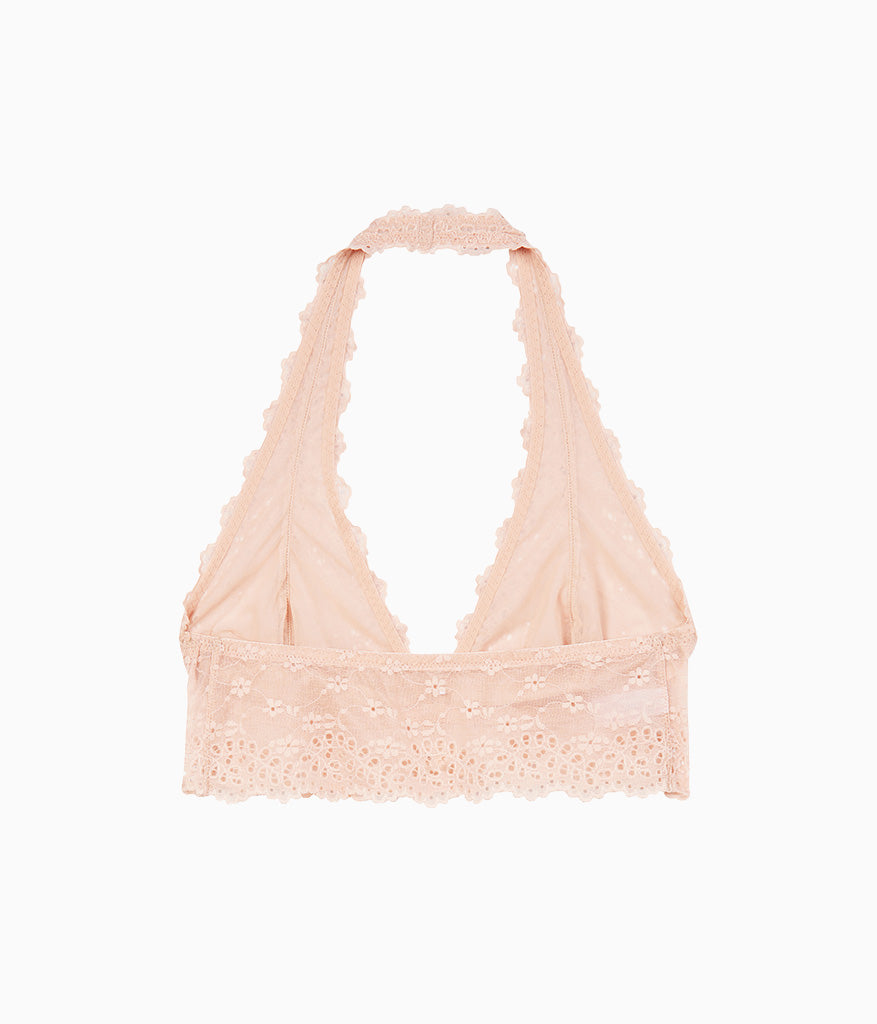Wacoal Inspired Eyelet Halter Bralette - Rose Smoke