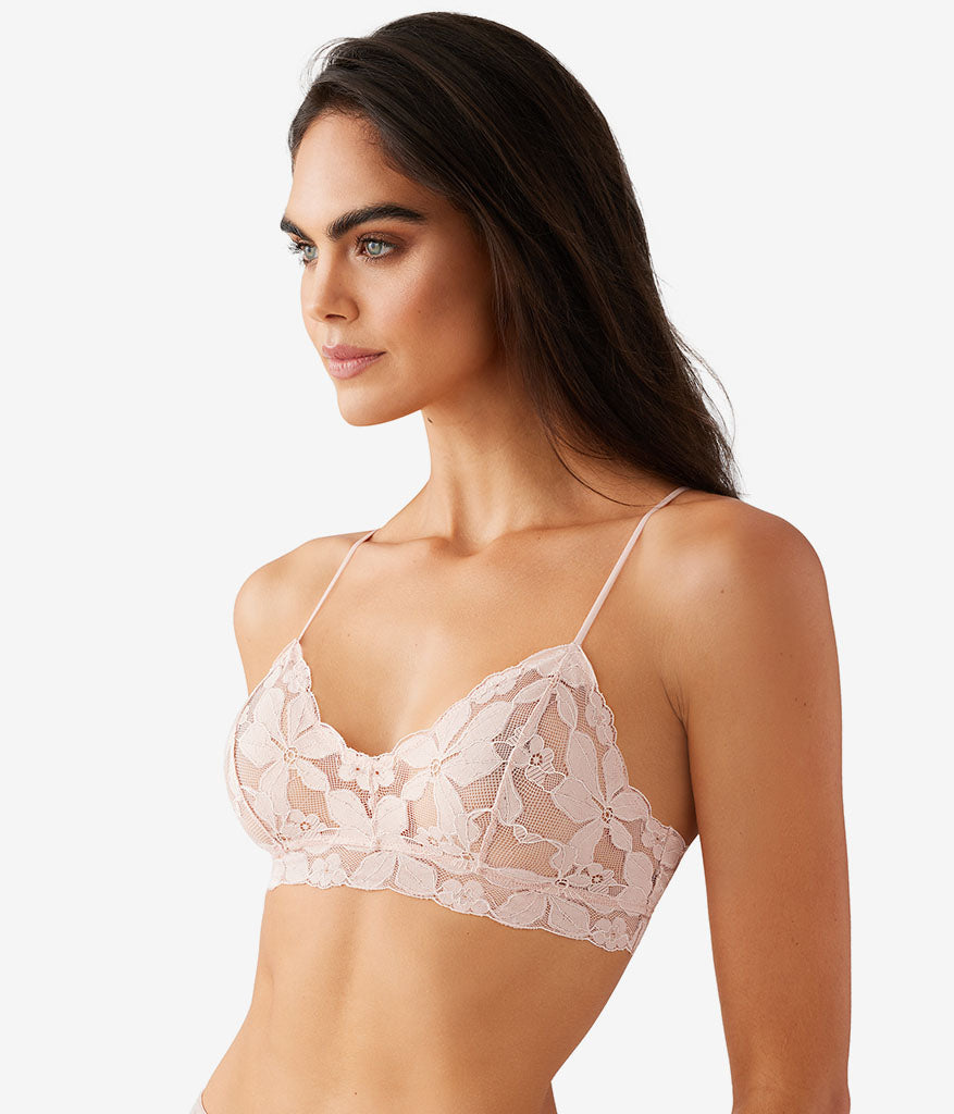 Wacoal Feeling Famous Bralette - Rose Smoke/White