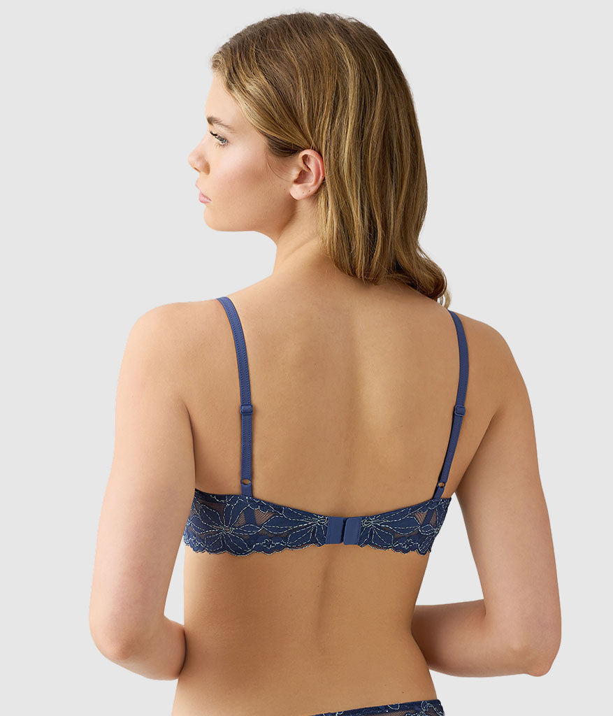 Wacoal Feeling Famous Balconette Contour Bra - Crown Blue/ Blue Glow