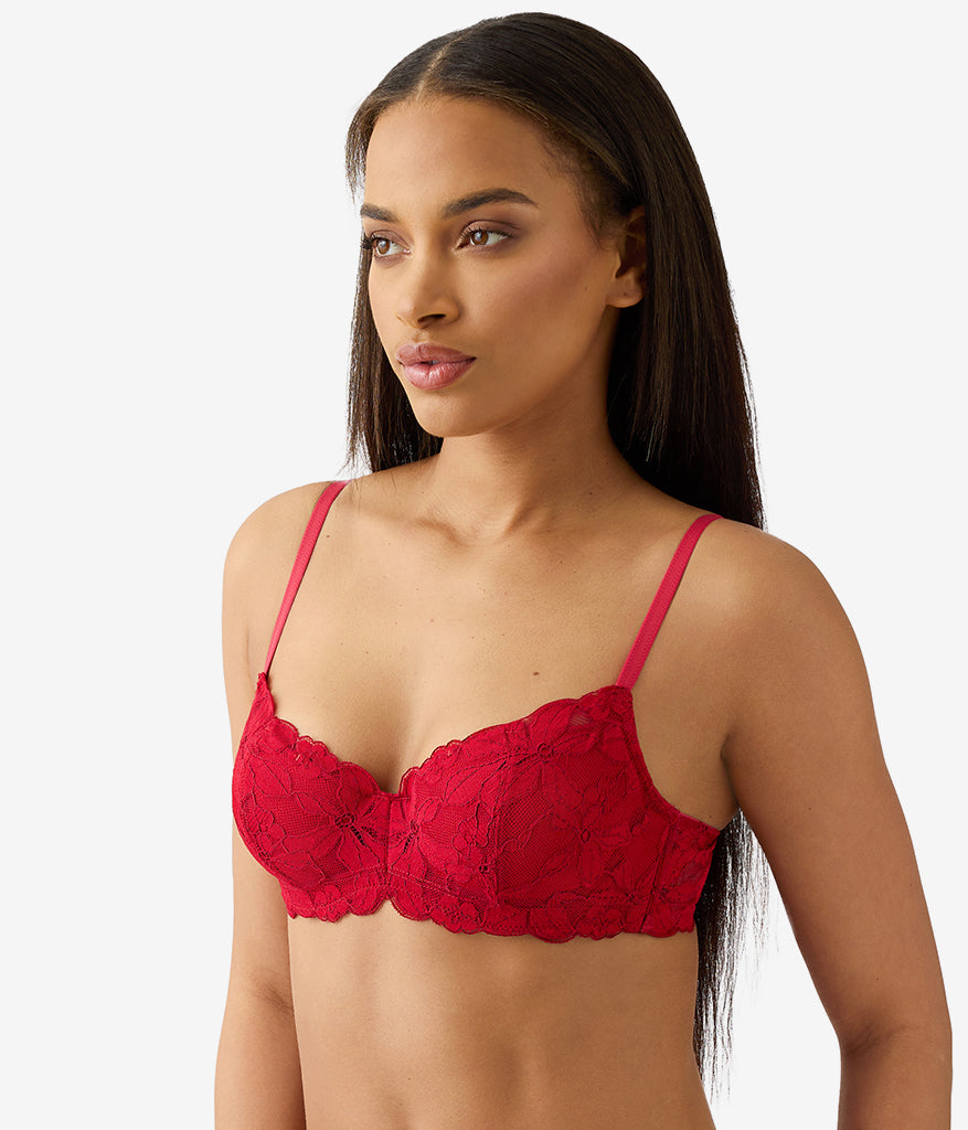 Wacoal Feeling Famous Balconette Contour Bra - Chili Pepper/Biking Red