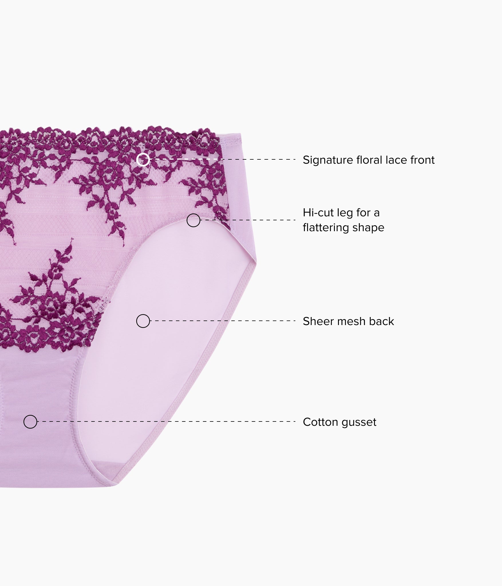 Wacoal Embrace Lace® Hi-Cut - Lavender Sage/Dark Purple