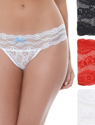 Wacoal Lace Kiss Thong Panty Pack - Rose Smoke/Au Natural/Night