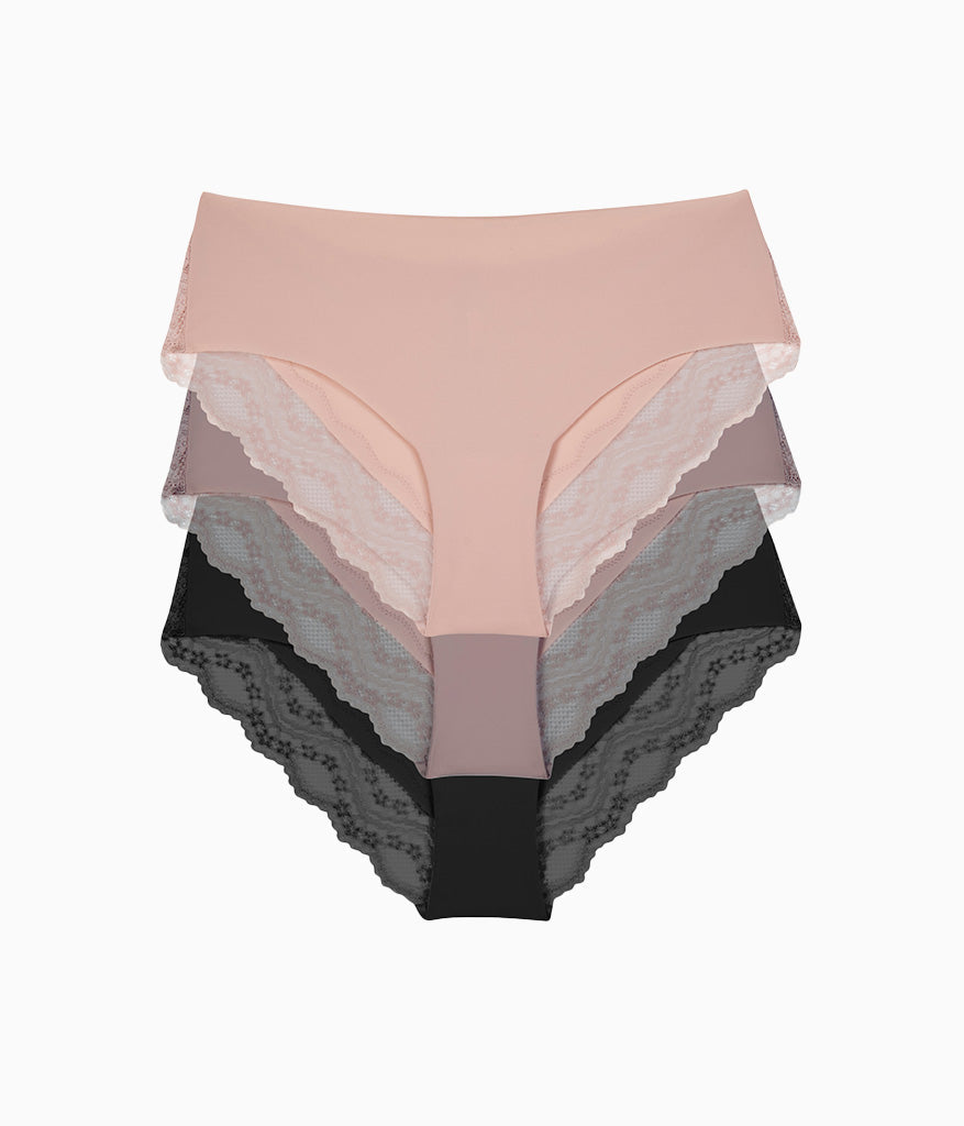 Wacoal b.bare Cheeky Panty Pack - Rose Smoke/Antler/Night