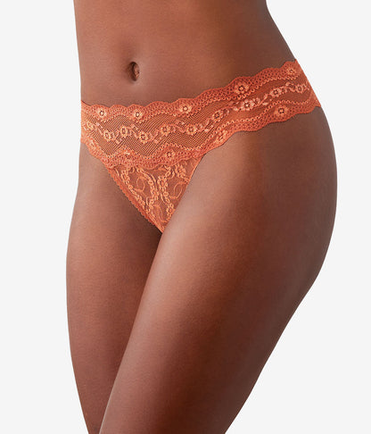 Wacoal Lace Kiss Thong - Baked Clay