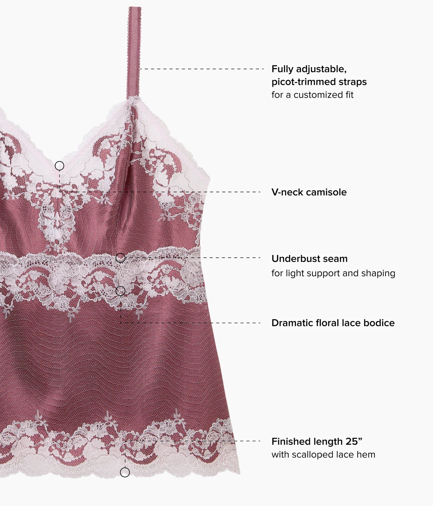 Wacoal Modern Affair Cami - Rose Brown/Cradle Pink