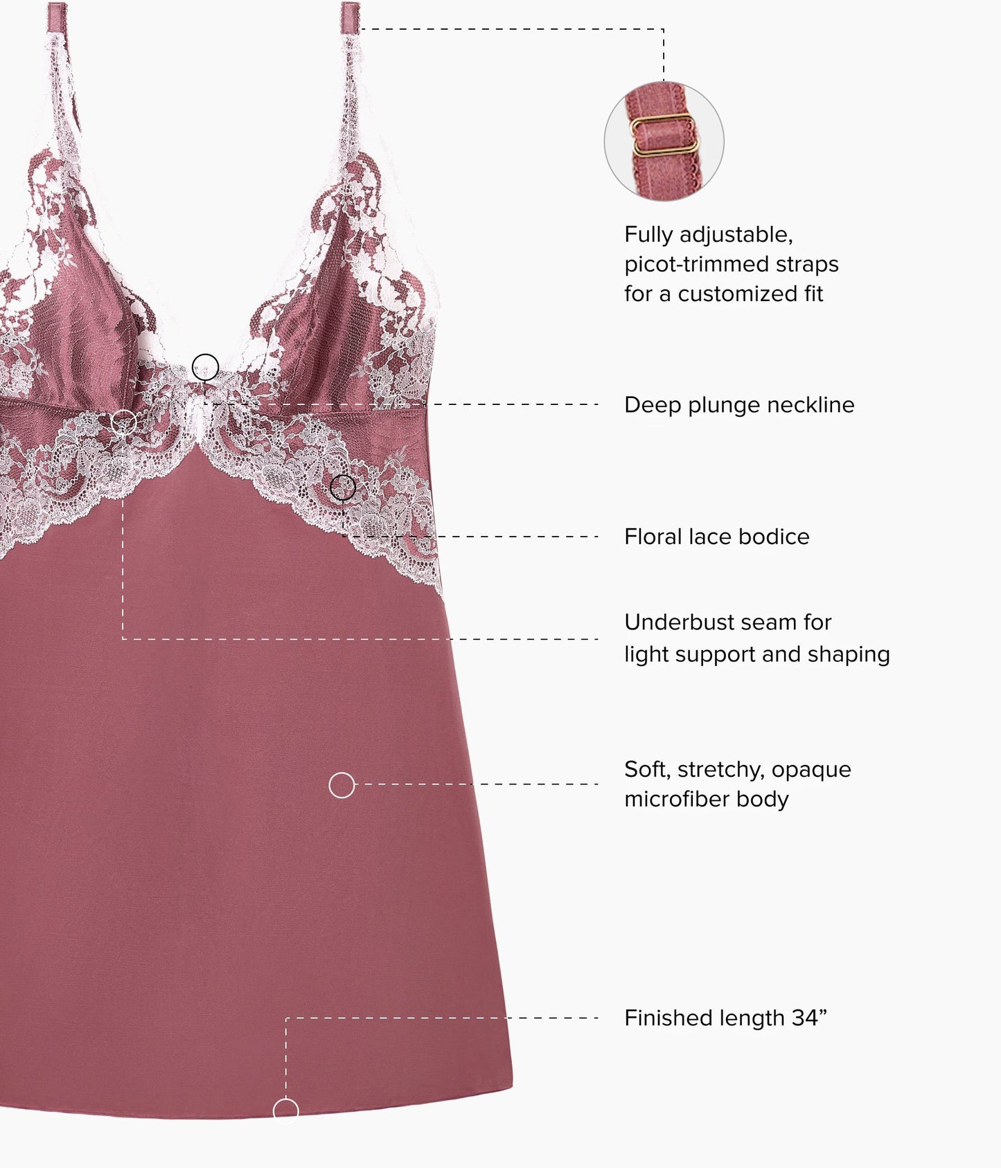 Wacoal Modern Affair Chemise - Rose Brown/Cradle Pink