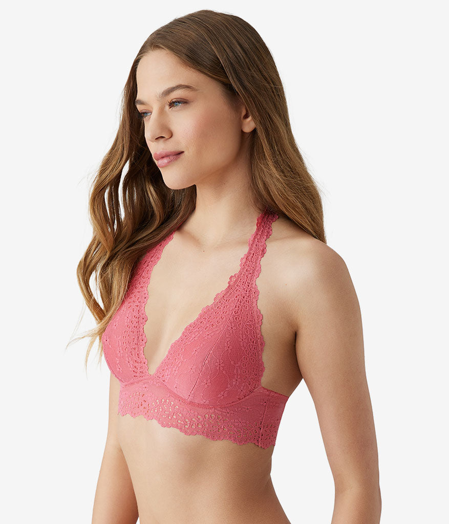 Wacoal Inspired Eyelet Halter Bralette - Slate Rose
