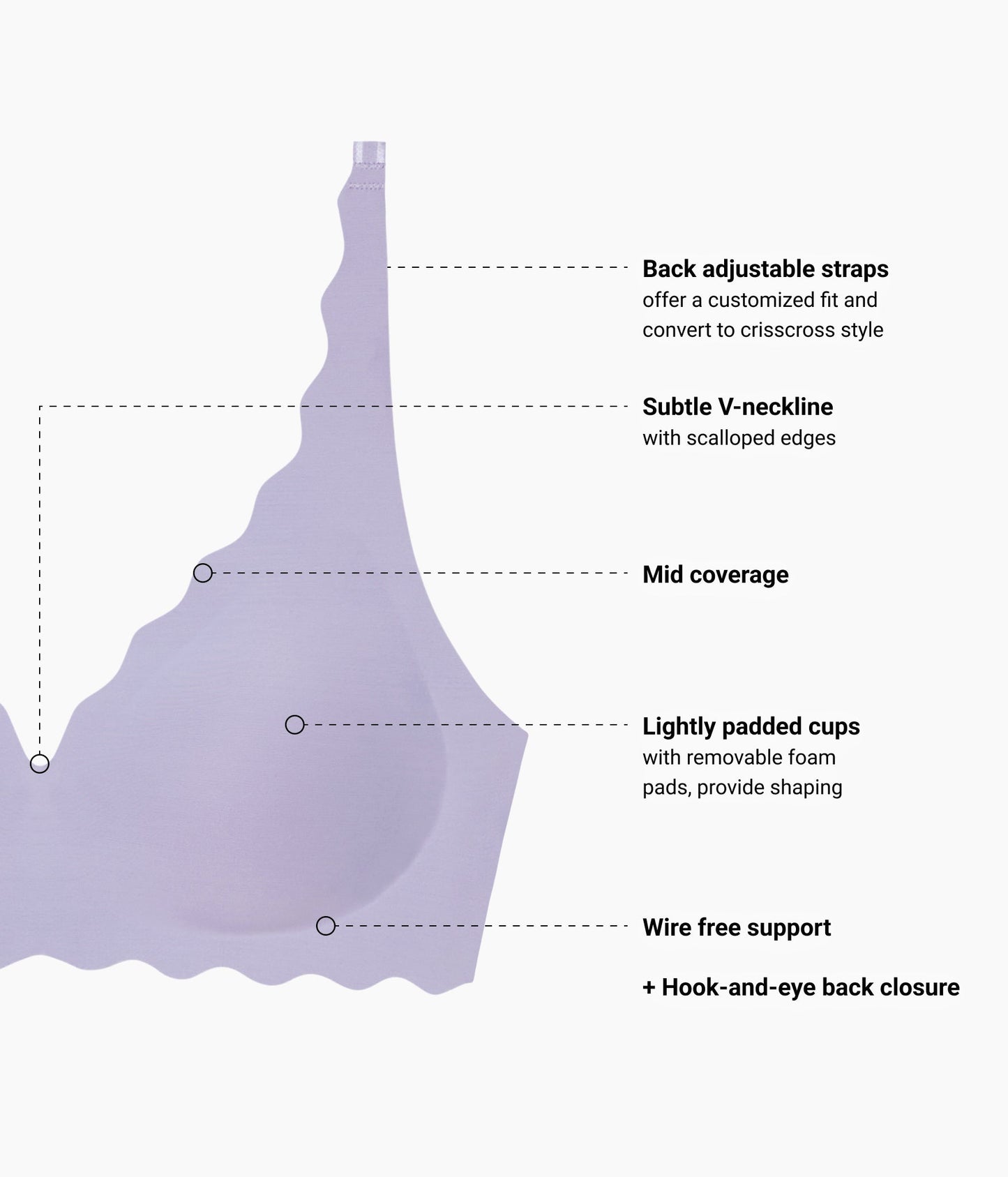 Wacoal b.wow'd Wire Free Bra - Lavender Gray