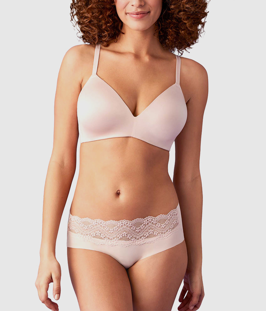 Wacoal Future Foundation Wire Free T-Shirt Bra with Lace - Rose Smoke