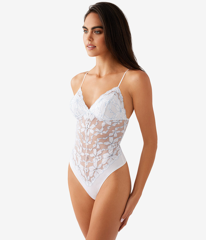 Wacoal Feeling Famous Bodysuit - White/Frozen Fjord
