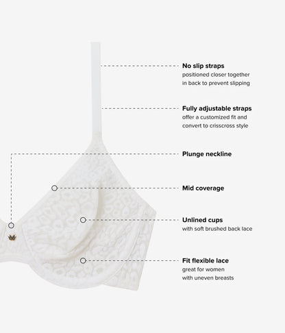 Wacoal High Bar™ Plunge Underwire Bra - White