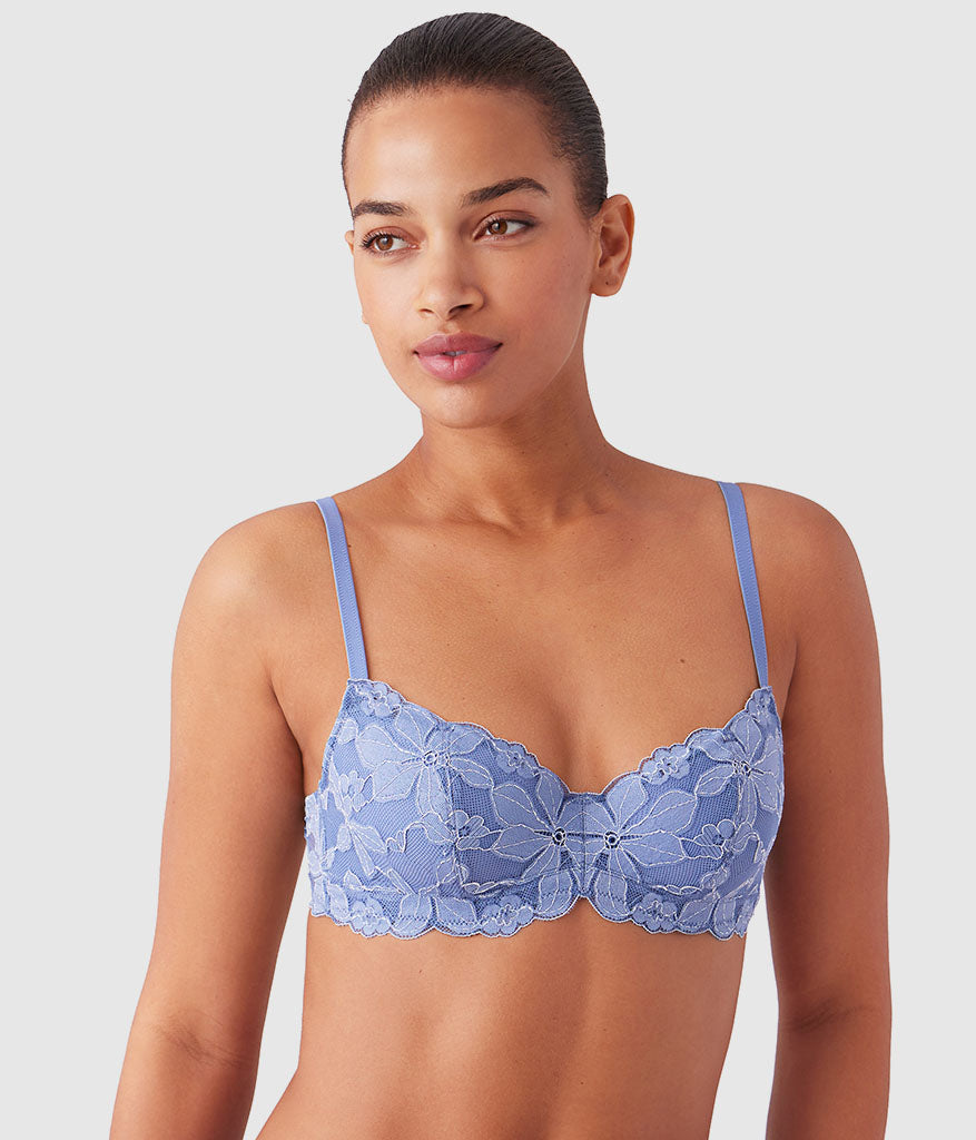 Wacoal Feeling Famous Balconette Contour Bra - Country Blue/Bright White