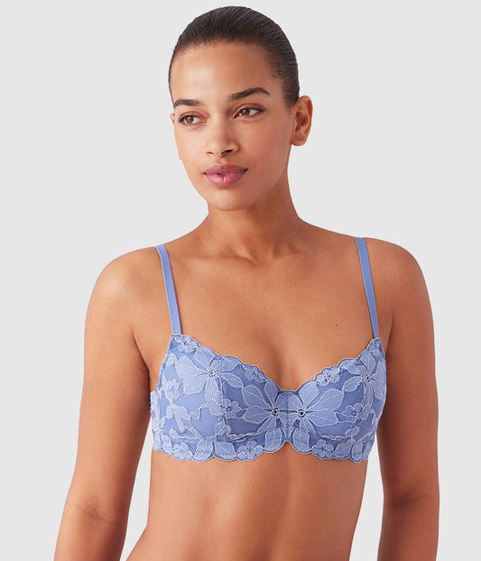Wacoal Feeling Famous Balconette Contour Bra - Country Blue/Bright White