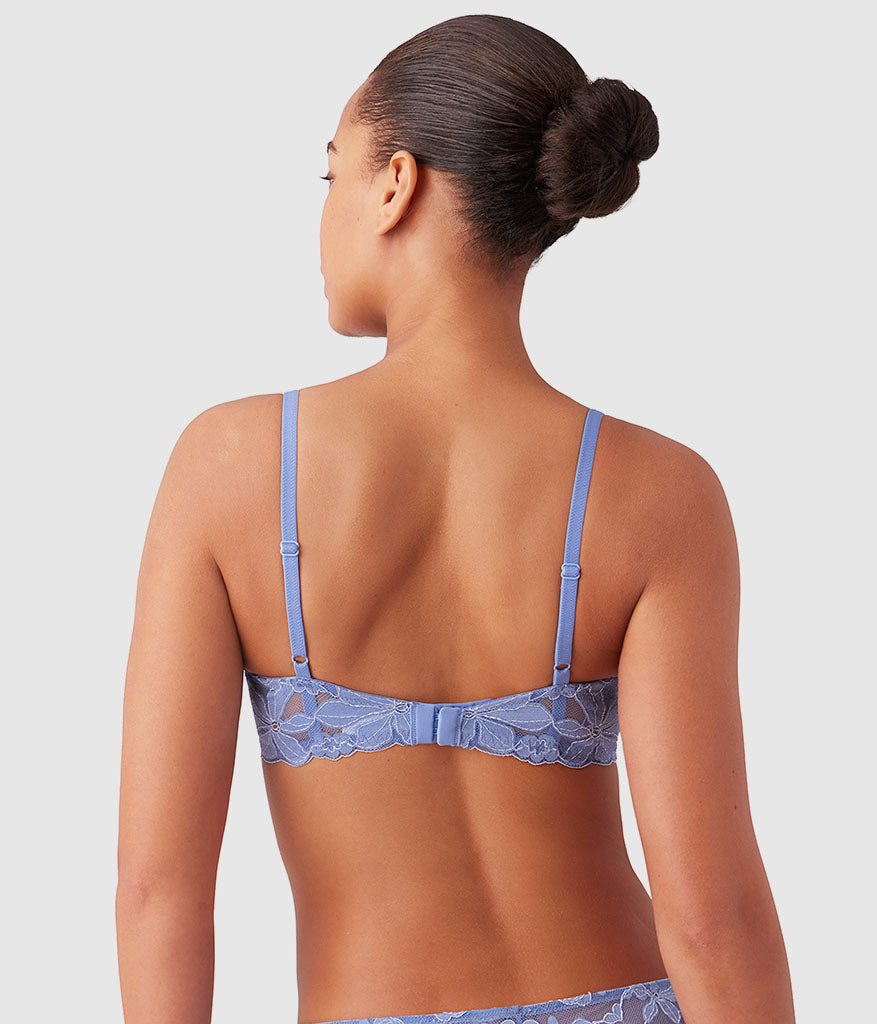 Wacoal Feeling Famous Balconette Contour Bra - Country Blue/Bright White