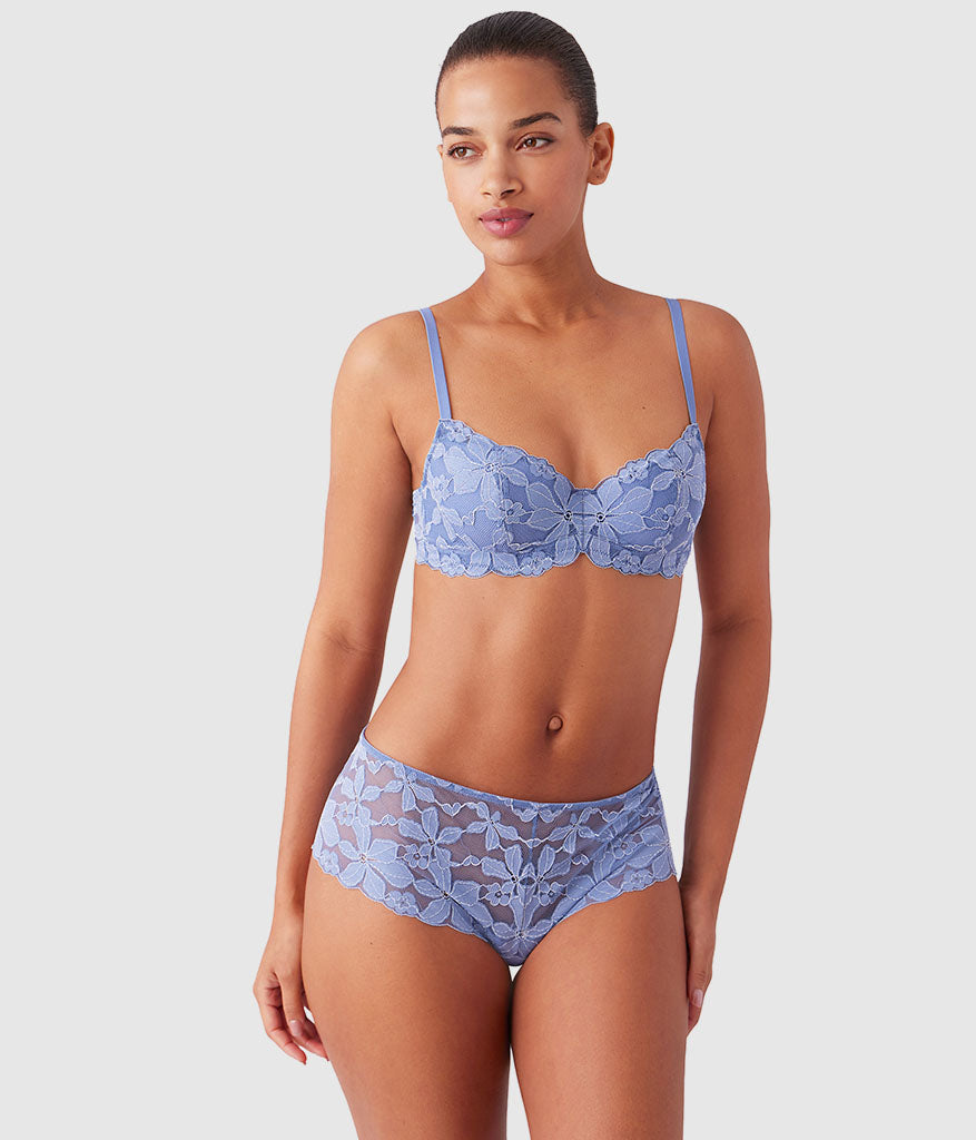 Wacoal Feeling Famous Balconette Contour Bra - Country Blue/Bright White