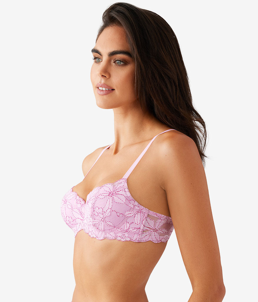 Wacoal Feeling Famous Balconette Contour Bra - Pink Lavender/Very Berry