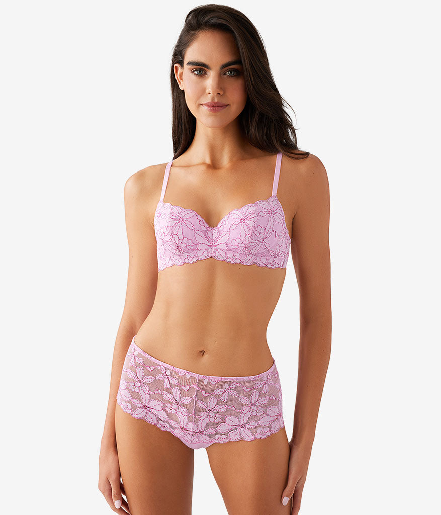 Wacoal Feeling Famous Balconette Contour Bra - Pink Lavender/Very Berry