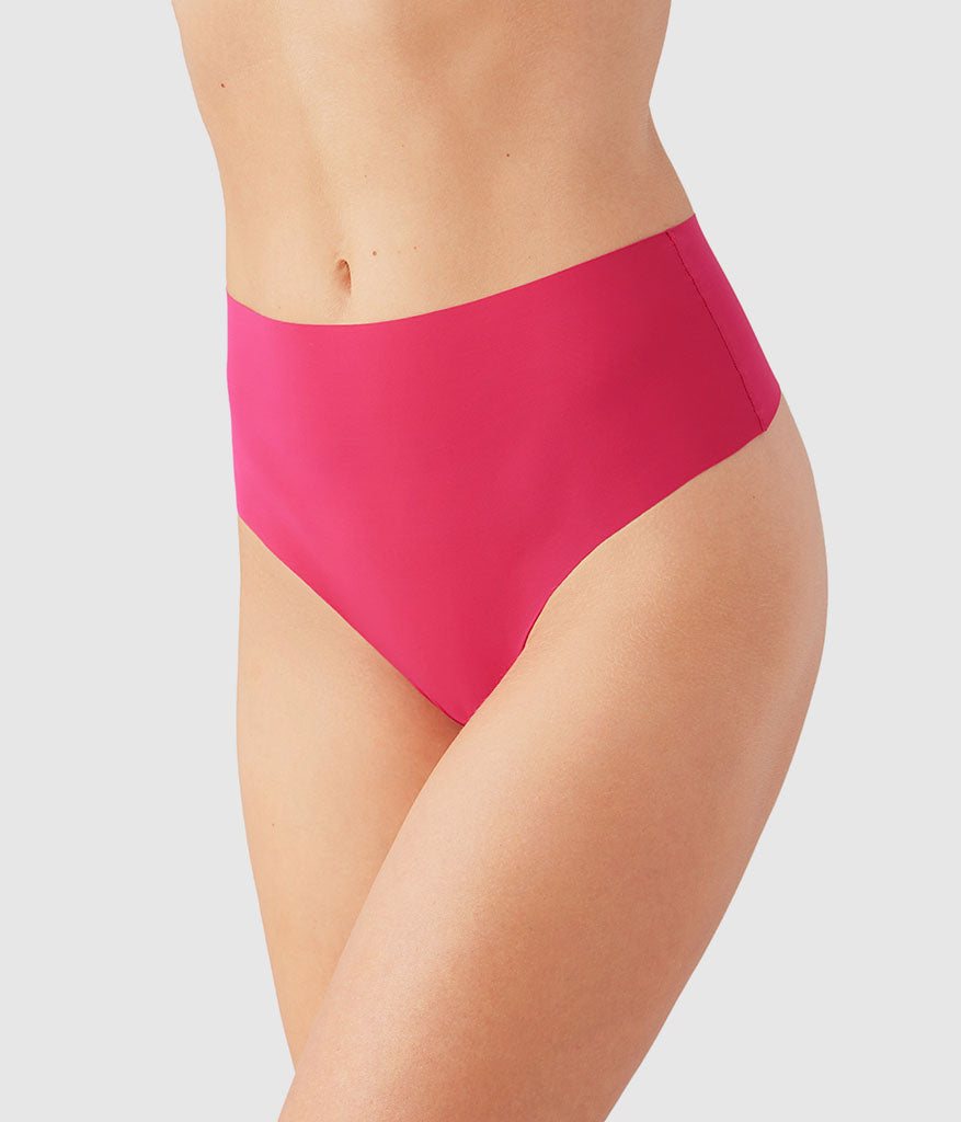 Wacoal b.bare Hi-Waist Thong - Cerise