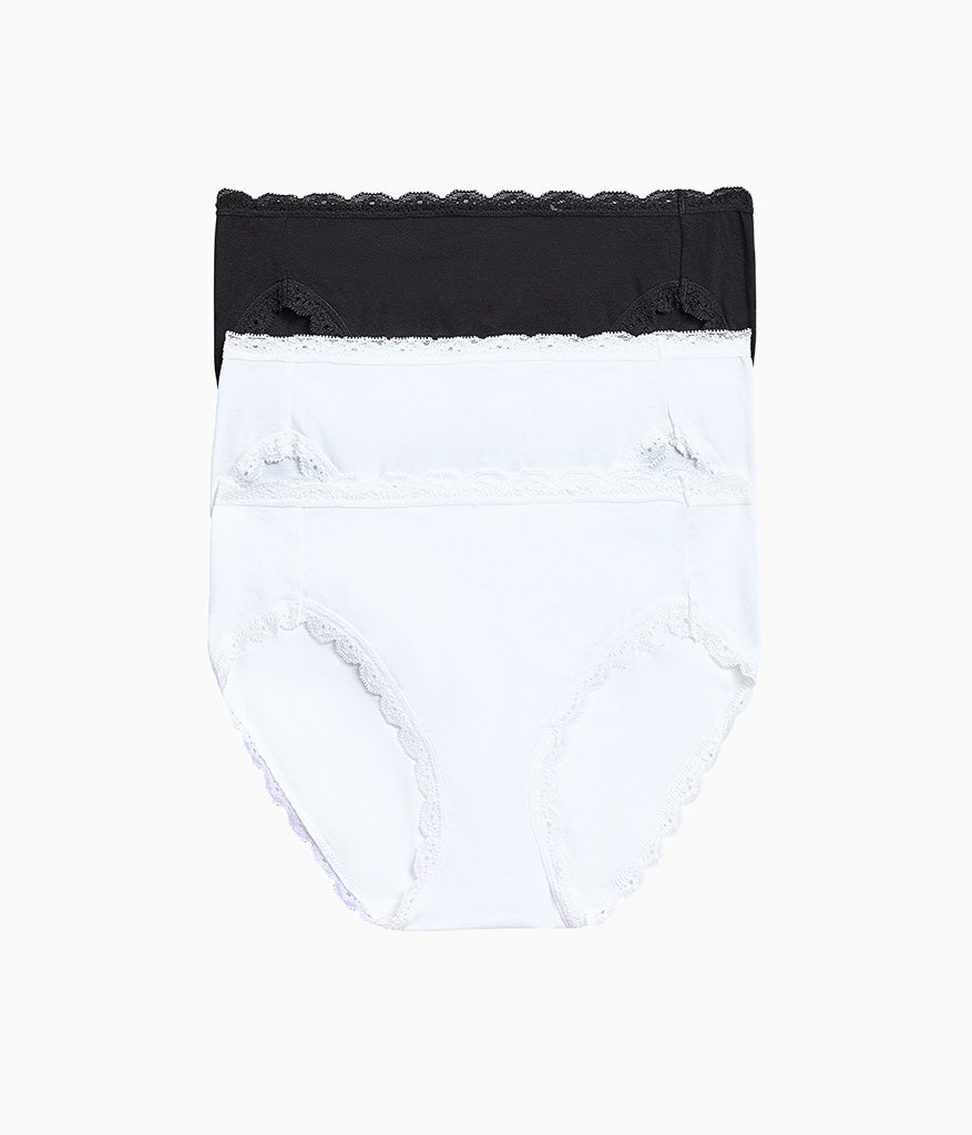 Wacoal Inspired Eyelet Hi-Leg Panty Pack - White/White/Night