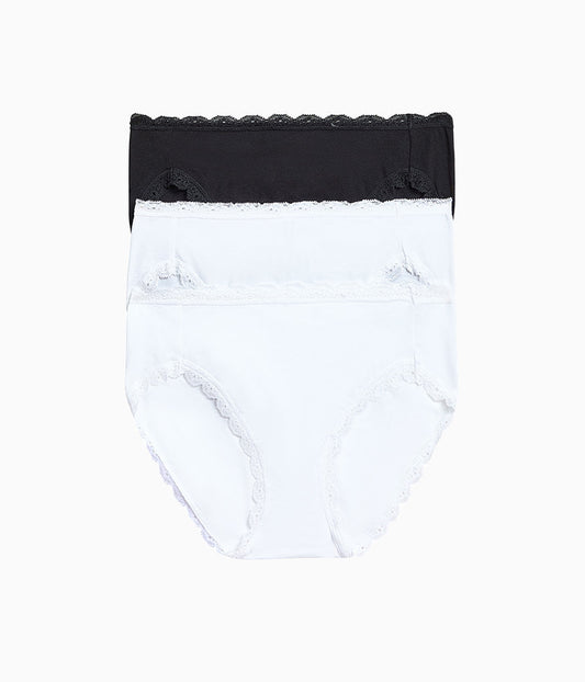 Wacoal Inspired Eyelet Hi-Leg Panty Pack - White/White/Night